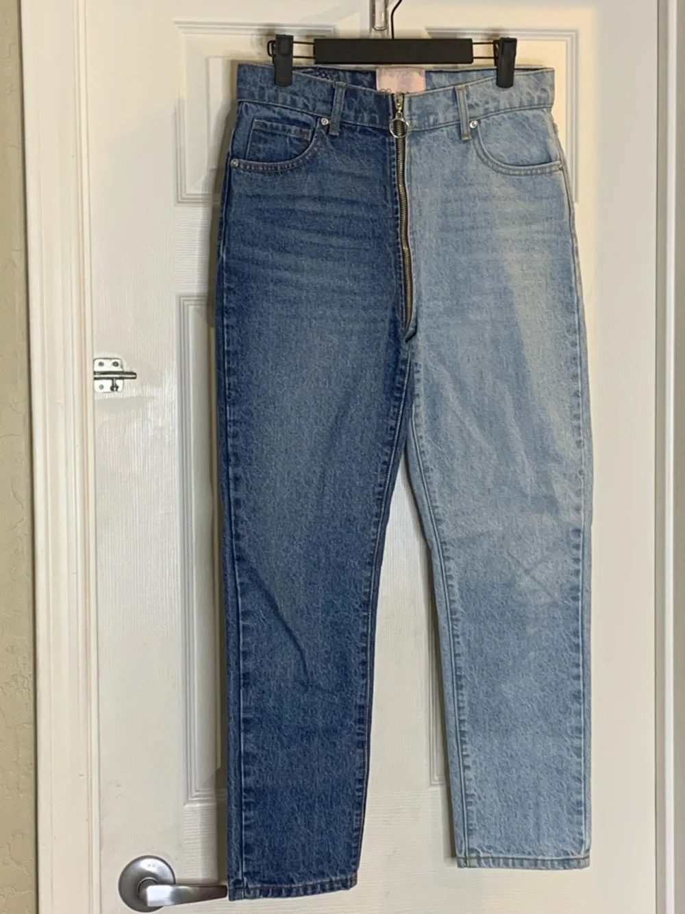 Revice Yin-Yang Jeans Size 28 Ankle Cropped Full Zipper Two Toned
